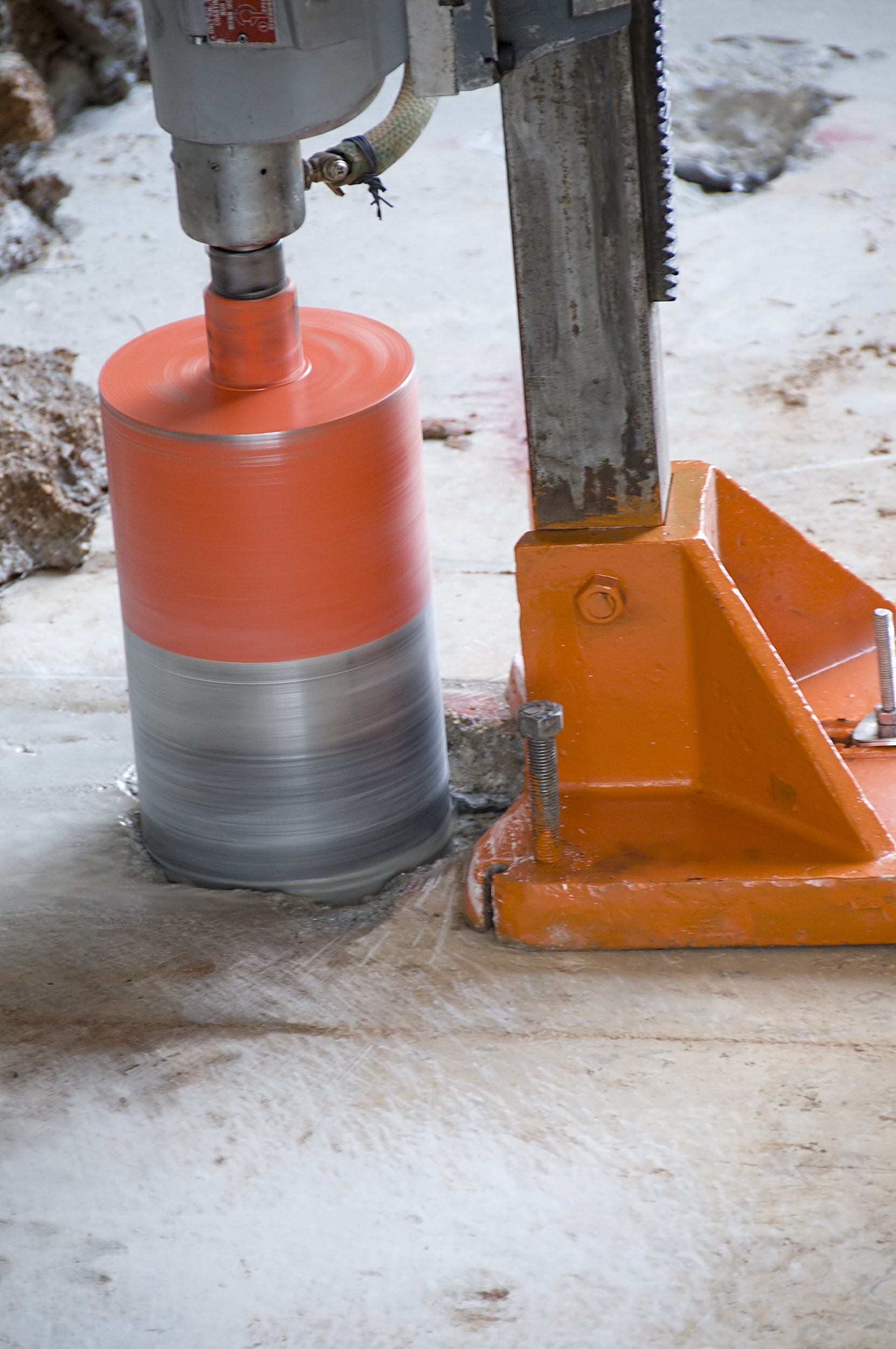 Core drilling into concrete